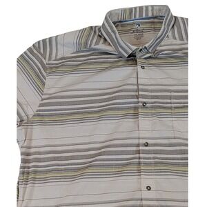 Kuhl Mens XXLarge Striped‎ Short Sleeve Button Up Snap Buttons Casual Shirt